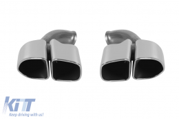 image-30-Oval chrome GTS style exhaust tips suitable for Porsche Cayenne 958 2014-2018, length 455mm, inlet 65mm