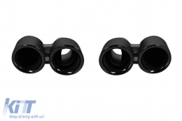 image-32-Gloss black round GT-style exhaust tips set suitable for Porsche Panamera 2010-2013, length 270mm, inlet 65mm