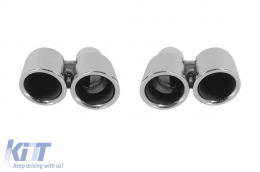 image-33-Round chrome GT style exhaust tips suitable for Porsche Panamera 2010-2013, length 270mm, inlet 65mm