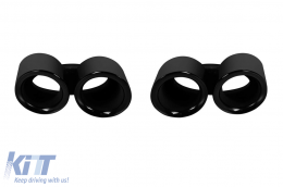 image-38-Gloss black round GT-style exhaust tips set suitable for Porsche Panamera 971 2016-2021