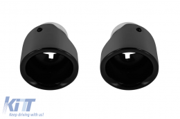 image-50-Gloss black universal exhaust tips suitable for Porsche Design, length 210mm, inlet 63mm
