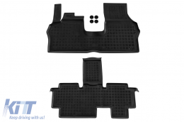 image-4-Specific rubber mats suitable for Volkswagen ID.Buzz after 2022 with 5 seats, 2-piece set, black color