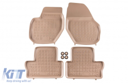 image-47-Specific rubber mats suitable for Volvo XC60 2008-2017, S60 2010-2018, V60 2011-2018, 4-piece set, beige color