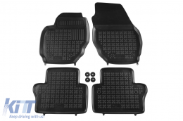 image-1-Specific rubber mats suitable for Volvo V70, XC70 2007-2016, S80 2006-2016, 4-piece set, black color