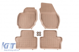 image-2-Rubber floor mats Rezaw-Plast suitable for Volvo V70, XC70 2007-2016, S80 2006-2016, 4-piece set, beige color