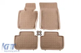 image-11-Specific rubber mats suitable for BMW X3 E83 2003-2010, 4-piece set, beige color