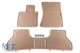 image-14-Specific rubber mats suitable for BMW X5 E70 2007-2013, X6 E71 2008-2014, 3-piece set, beige color