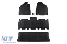 image-18-Specific rubber mats suitable for Kia Carnival after 2005, 7 seats, 4-piece set, black color