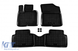 image-32-Specific rubber mats suitable for Kia Sorento after 2020 with 7 seats including third row seats, 3-piece set, black color