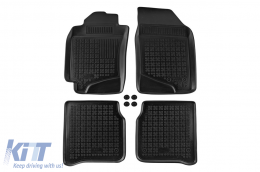 image-48-Specific rubber mats suitable for Toyota Corolla 1995-2000, 4-piece set, black color