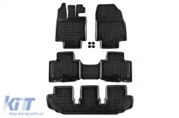 image-36-Specific rubber mats suitable for Toyota Highlander XU70 after 2019 with 7 seats, 4-piece set, black color