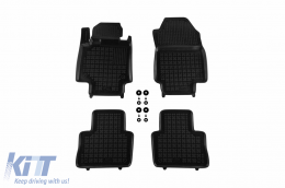 image-37-Specific rubber mats suitable for Toyota Rav4 4x4, 2x4 after 2018, 4-piece set, black color, version with manual transmission