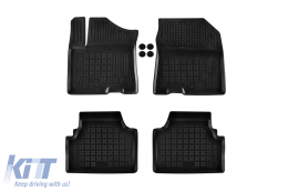 image-1-Specific rubber mats suitable for Hyundai Kona Electric 2018-2023, 4-piece set, black color