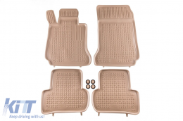 image-14-Specific rubber mats suitable for Mercedes C class W204 2007-2011, 4-piece set, beige color