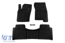 image-36-Specific rubber mats suitable for Mercedes X class W470 after 2017, 3-piece set, black color