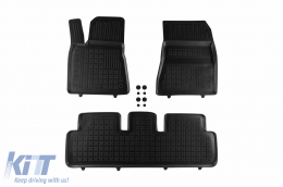 image-40-Specific rubber mats suitable for Tesla Model 3 after 2021, version with heat pump, 3-piece set, black color