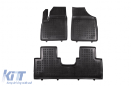 image-45-Specific rubber mats suitable for Dongfeng Forthing T5 after 2025, 3-piece set, black color