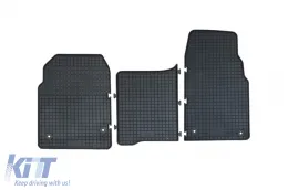 image-5-Specific rubber mats suitable for Ford Tourneo Custom, Transit Custom after 2023, 3-piece set, black color