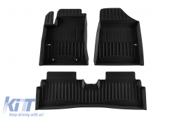 image-27-Specific rubber mats suitable for Hyundai Kona Electric after 2022, 3-piece set, black color, with 24-month warranty