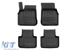 image-0-Specific rubber mats suitable for Volkswagen Touareg after 2018, 4-piece set, black color, with 24-month warranty