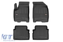 image-5-Specific rubber mats suitable for Chevrolet Aveo II 2007-2011, 4-piece set, black color, with 24-month warranty