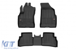 image-12-Specific rubber mats suitable for Fiat Doblo II Cargo, Maxi after 2010, 3-piece set, black color, with 24-month warranty from Frogum 3D ProLine series.