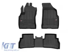image-14-Specific rubber mats suitable for Fiat Doblo II Cargo, Maxi after 2010, 3-piece set, black color, with 24-month warranty from Frogum 3D ProLine series.