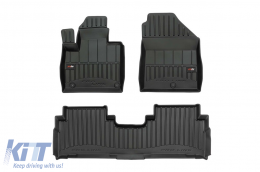 image-31-Specific rubber mats suitable for Kia Sorento 2015-2020 from Frogum 3D ProLine series, 3-piece set, black color, with 24-month warranty