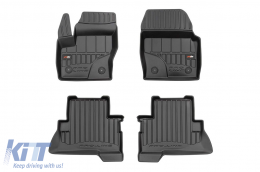 image-34-Specific rubber mats suitable for Ford Kuga 2013-2019, 4-piece set, black color, with 24-month warranty from Frogum 3D ProLine series.