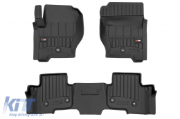 image-66-Specific rubber mats suitable for Land Rover Discovery 4 2009-2016 from Frogum 3D ProLine series, 3-piece set, black color, with 24-month warranty