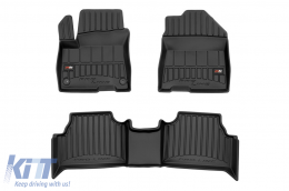 image-3-Specific rubber mats suitable for Hyundai Kona Electric 2018-2023, 3-piece set, black color, with 24-month warranty