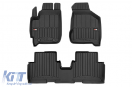 image-19-Specific rubber mats suitable for KIA Carens II 1999-2002, 4-piece set, black color, with 24-month warranty from Frogum 3D ProLine series.