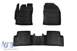image-78-Specific rubber mats suitable for Toyota Corolla Cross FWD, Cross Hybrid after 2022, 3-piece set, black color, with 24-month warranty