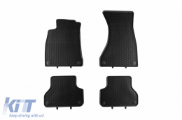 image-5-Specific rubber mats suitable for Audi A4 B9 after 2015, 4-piece set, black color