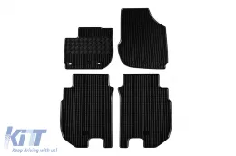 image-51-Specific rubber mats suitable for Honda Jazz Crosstar, Jazz Hybrid after 2020, 4-piece set, black color
