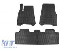 image-77-Specific rubber mats suitable for Tesla Model Y 2020-2025, 4-piece set, black color