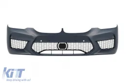 image-1-Front bumper type M5 suitable for BMW 5 Series G30, G31 2017-2019, with grille for ACC, with openings for PDC
