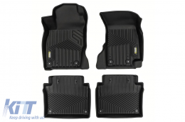 image-46-2 in 1 rubber and carpet mats suitable for Audi A8 D5 sedan after 2017, 4-piece set, black color from Frogum 5D Race Rock series