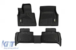 image-47-2 in 1 rubber and carpet mats suitable for BMW X6 G06 after 2019 from Frogum 5D Race Rock series, 3-piece set, black color