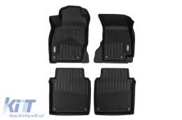 image-55-2 in 1 rubber and carpet mats suitable for Audi A8 D5 sedan after 2017, dalga version, 4-piece set, black color from Frogum 5D Race Rock series