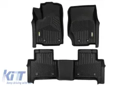 image-51-2 in 1 rubber and carpet mats suitable for Jeep Grand Cherokee 4xe after 2021 from Frogum 5D Race Rock series, 3-piece set, black color