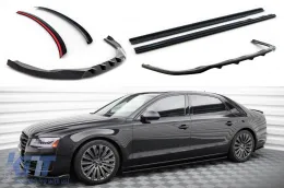 image-19-Maxton Design spoiler kit suitable for front, rear bumper, and trunk of Audi A8 D4 2013-2017, long wheelbase