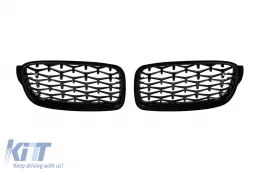 image-64-Diamond type kidneys black lacquer suitable for BMW 3 Series F30 sedan, F31 touring 2012-2018