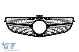image-76-Chrome/black diamond grille suitable for Mercedes C-Class W204 sedan, wagon, coupe 2007-2014