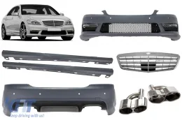 image-45-A Design package type S65 suitable for Mercedes S-Class W221 long wheelbase 2006-2013 with side skirts