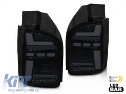 image-12-LED tuning tail light set suitable for Volkswagen T5 2003-2009, fully smoked base, left and right