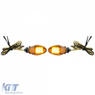 image-1-Motorcycle LED Mini Turn Signals Custom Drop Style Mini Indicators Chrome with E-Mark