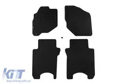 image-9-Double-layer carpet floor mats suitable for Honda Jazz 2002-2008, made of Rex fabric, set of 4 pieces, black