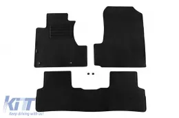 image-2-Double-layer carpet floor mats suitable for Honda CR-V 2006-2012, made of Rex fabric, set of 3 pieces, black