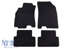 image-76-Double-layer carpet floor mats suitable for Renault Fluence after 2010, made of Rex fabric, set of 4 pieces, black